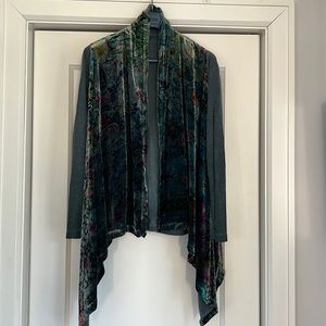 Johnny Was Velvet Drape Sweater L